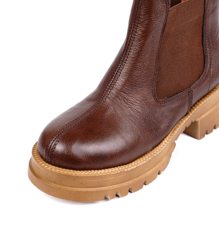 كود ٥٤٢ حذاء هاف بوت من الجلد الطبيعي،