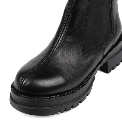 كود ٥٤٢ حذاء هاف بوت من الجلد الطبيعي،