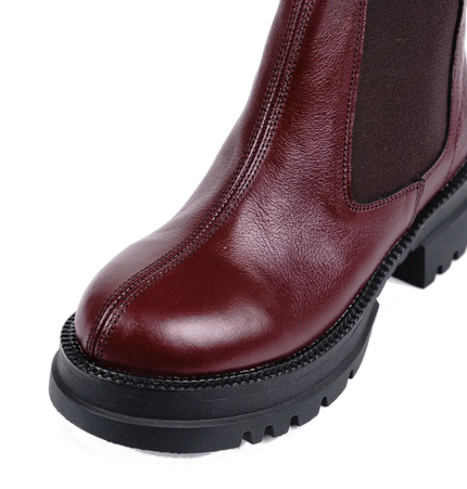 كود ٥٤٢ حذاء هاف بوت من الجلد الطبيعي،