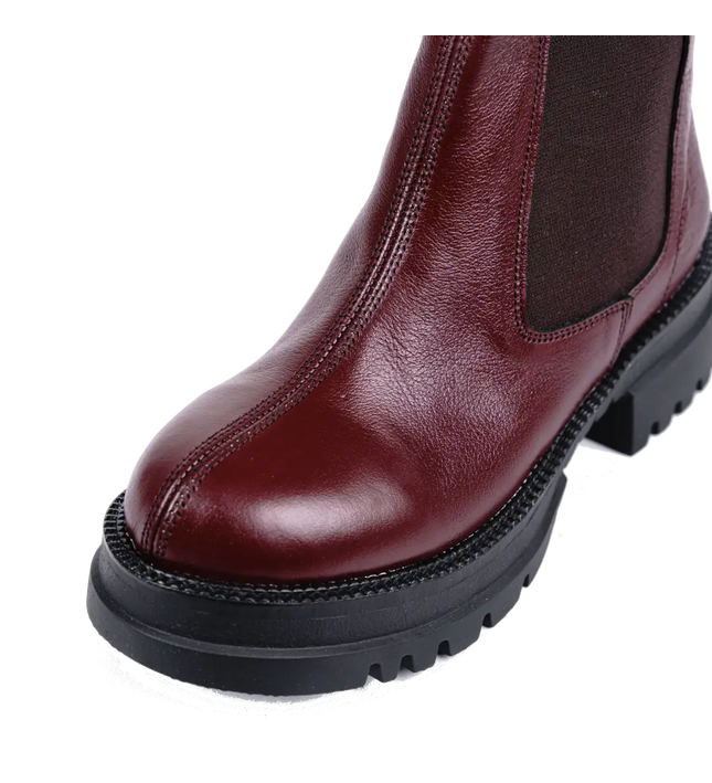 كود ٥٤٢ حذاء هاف بوت من الجلد الطبيعي،