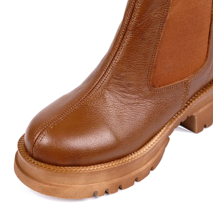 كود ٥٤٢ حذاء هاف بوت من الجلد الطبيعي،