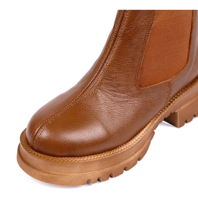 كود ٥٤٢ حذاء هاف بوت من الجلد الطبيعي،