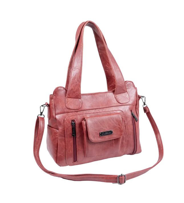 شنطة كتف حريمي كبيرة موديل M200 بحزام كروس جلد مستورد – شنطة عملية يومية 