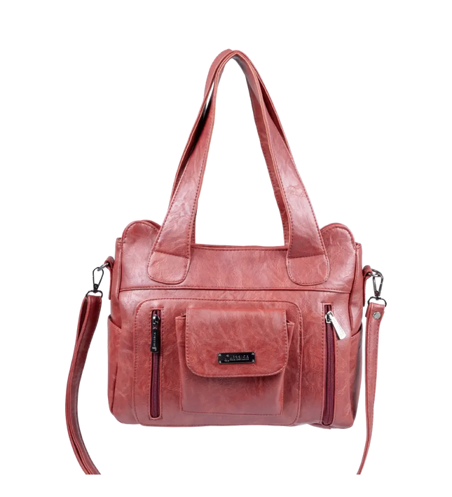 شنطة كتف حريمي كبيرة موديل M200 بحزام كروس جلد مستورد – شنطة عملية يومية 