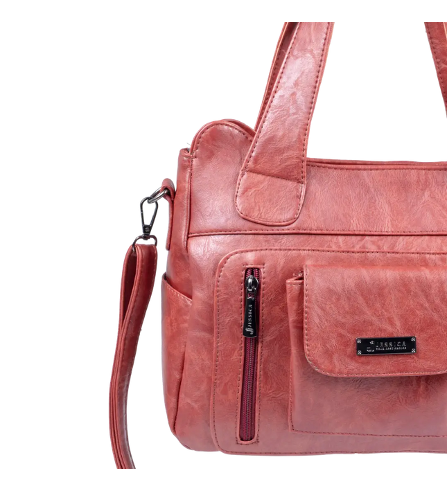 شنطة كتف حريمي كبيرة موديل M200 بحزام كروس جلد مستورد – شنطة عملية يومية 