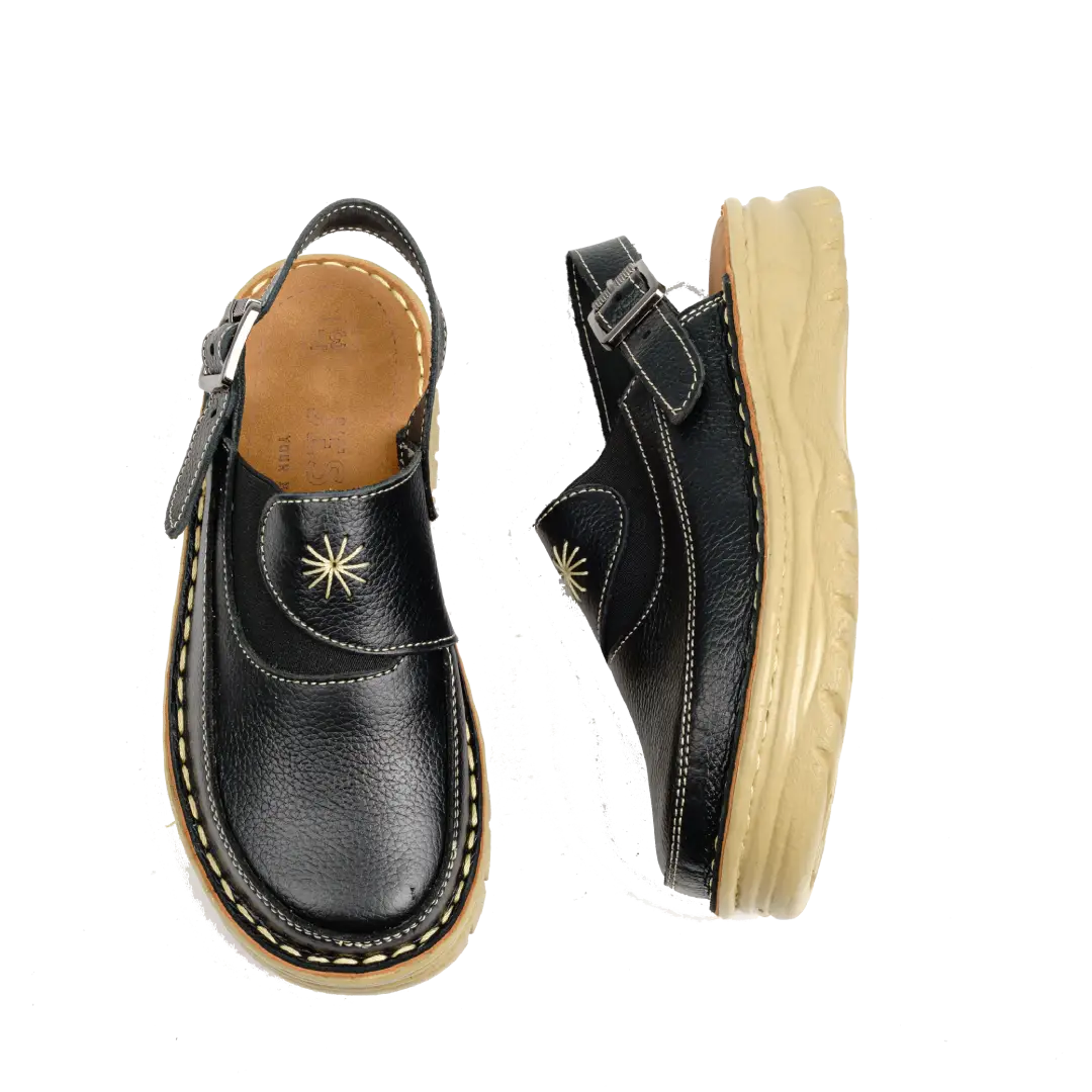 223 Women Genuine Leather Medical Clogs – Comfortable Orthopedic Walking Shoes