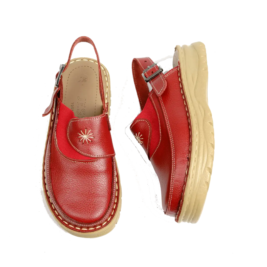 223 Women Genuine Leather Medical Clogs – Comfortable Orthopedic Walking Shoes