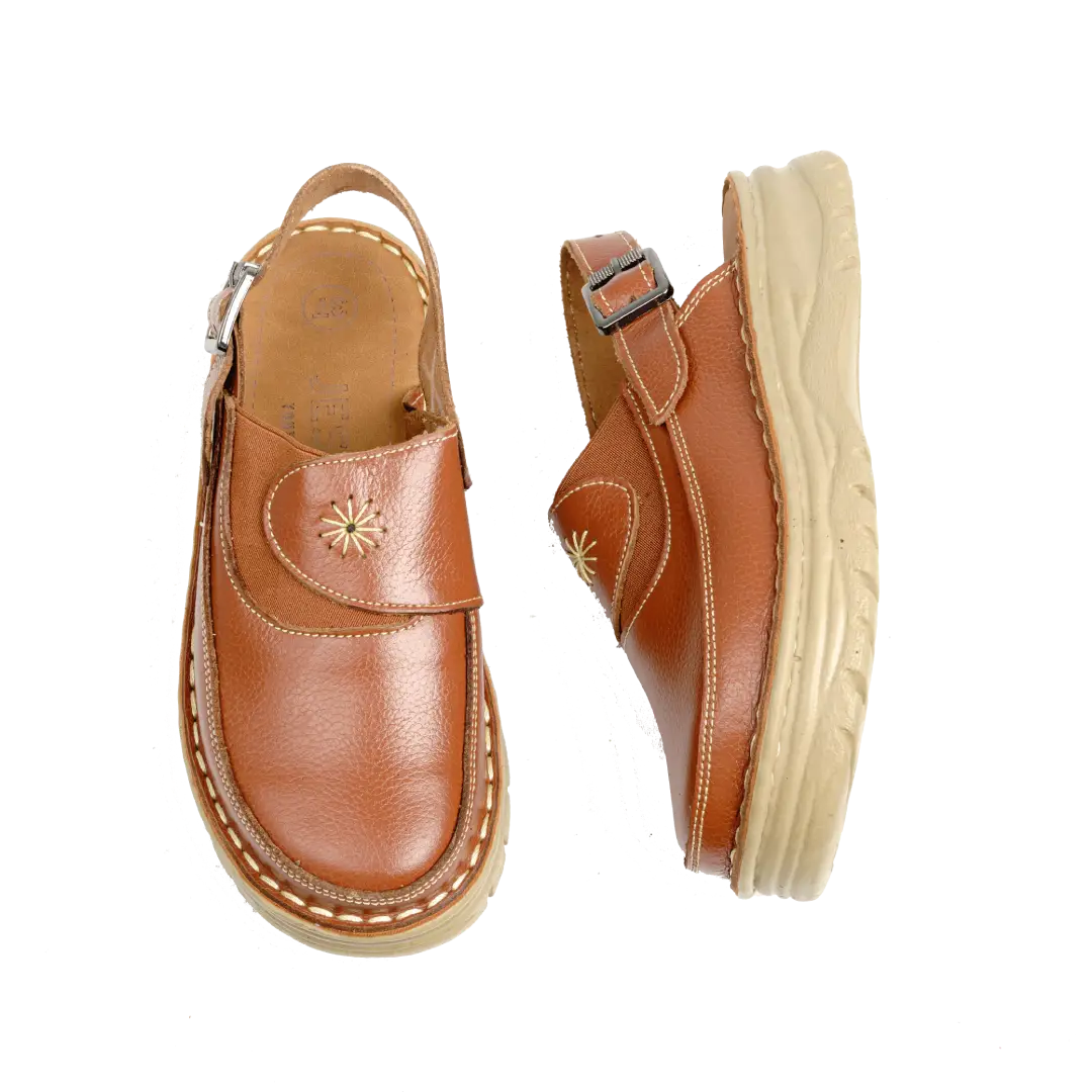223 Women Genuine Leather Medical Clogs – Comfortable Orthopedic Walking Shoes