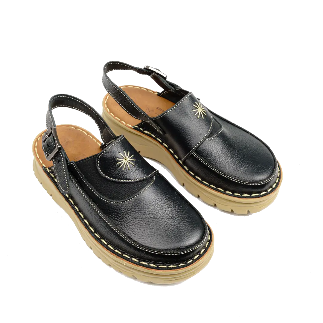 223 Women Genuine Leather Medical Clogs – Comfortable Orthopedic Walking Shoes