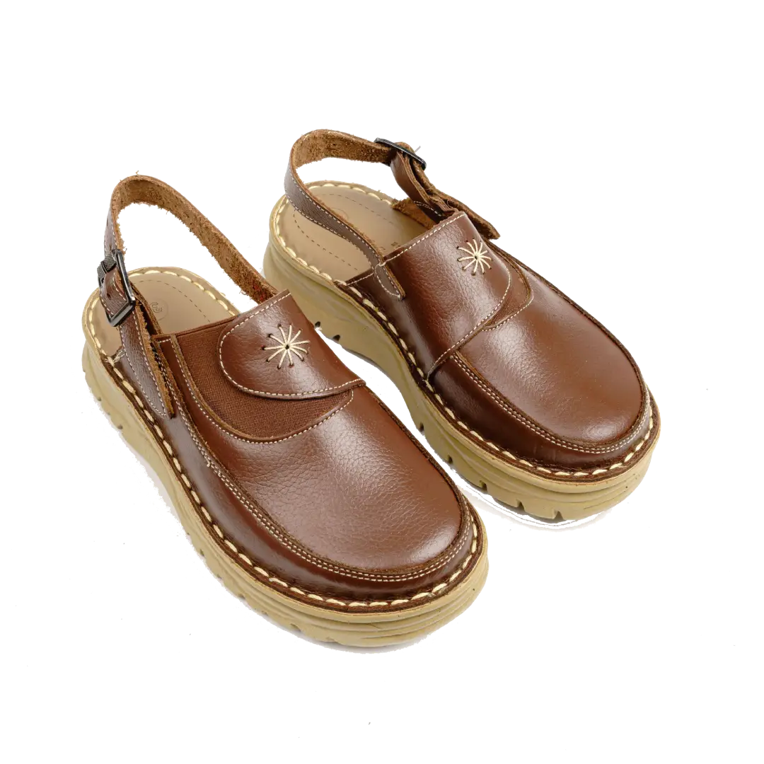 223 Women Genuine Leather Medical Clogs – Comfortable Orthopedic Walking Shoes
