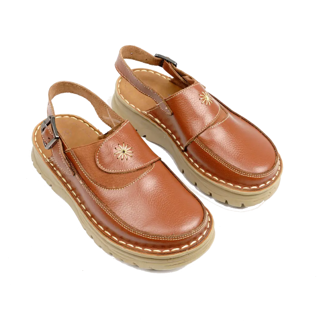 223 Women Genuine Leather Medical Clogs – Comfortable Orthopedic Walking Shoes