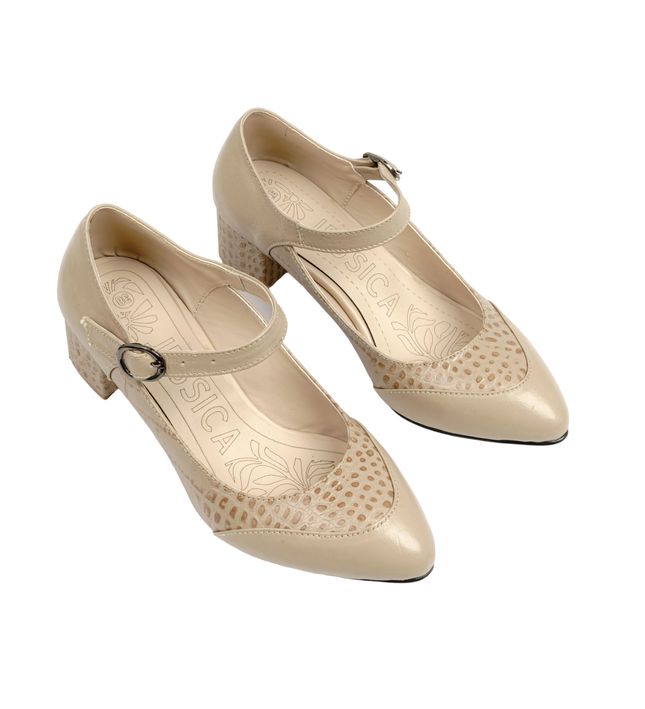 صندل حريمي جلد طبيعي مريح للمشي بكعب 4 سم موديل K9 – صندل يومي وأنيق | 
