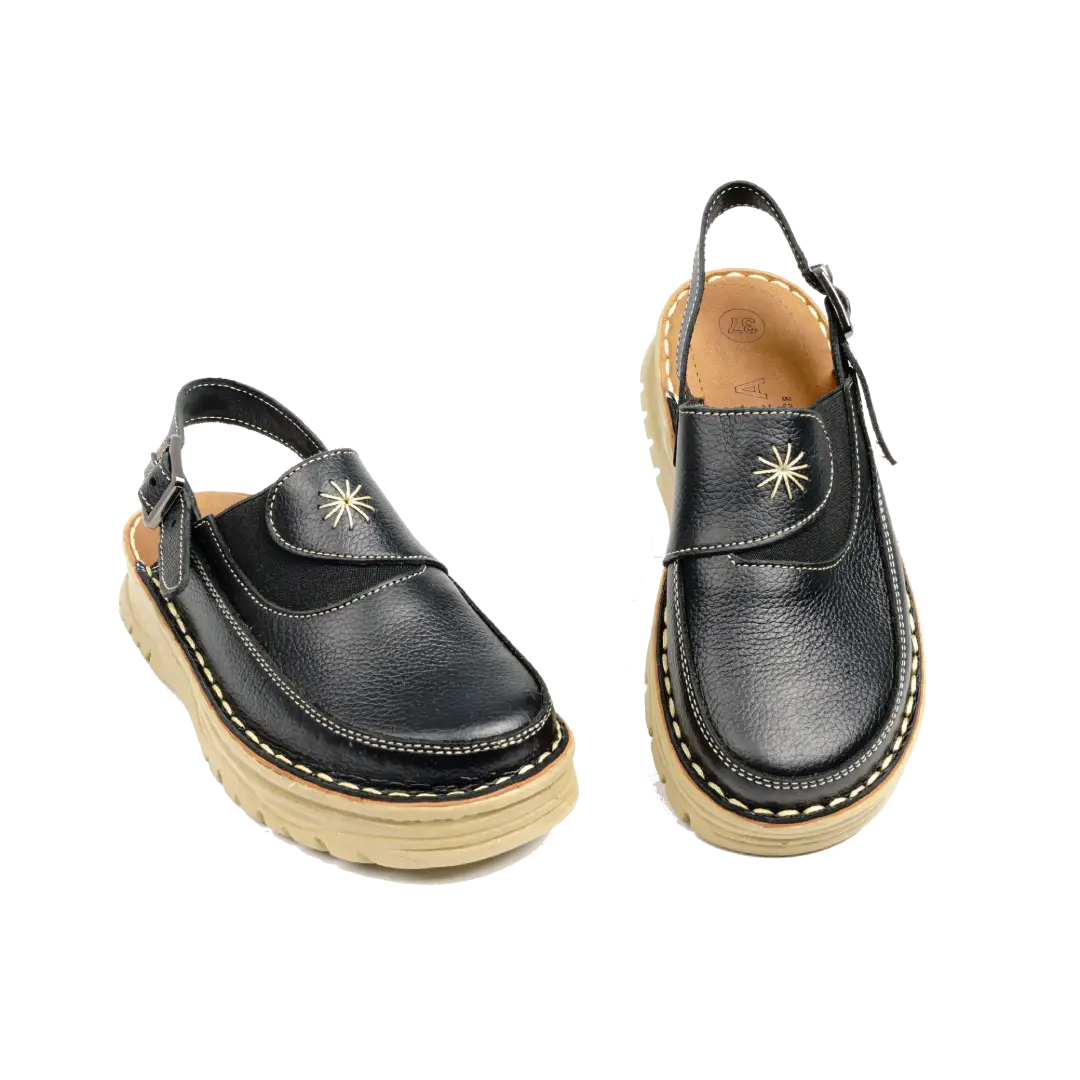 223 Women Genuine Leather Medical Clogs – Comfortable Orthopedic Walking Shoes