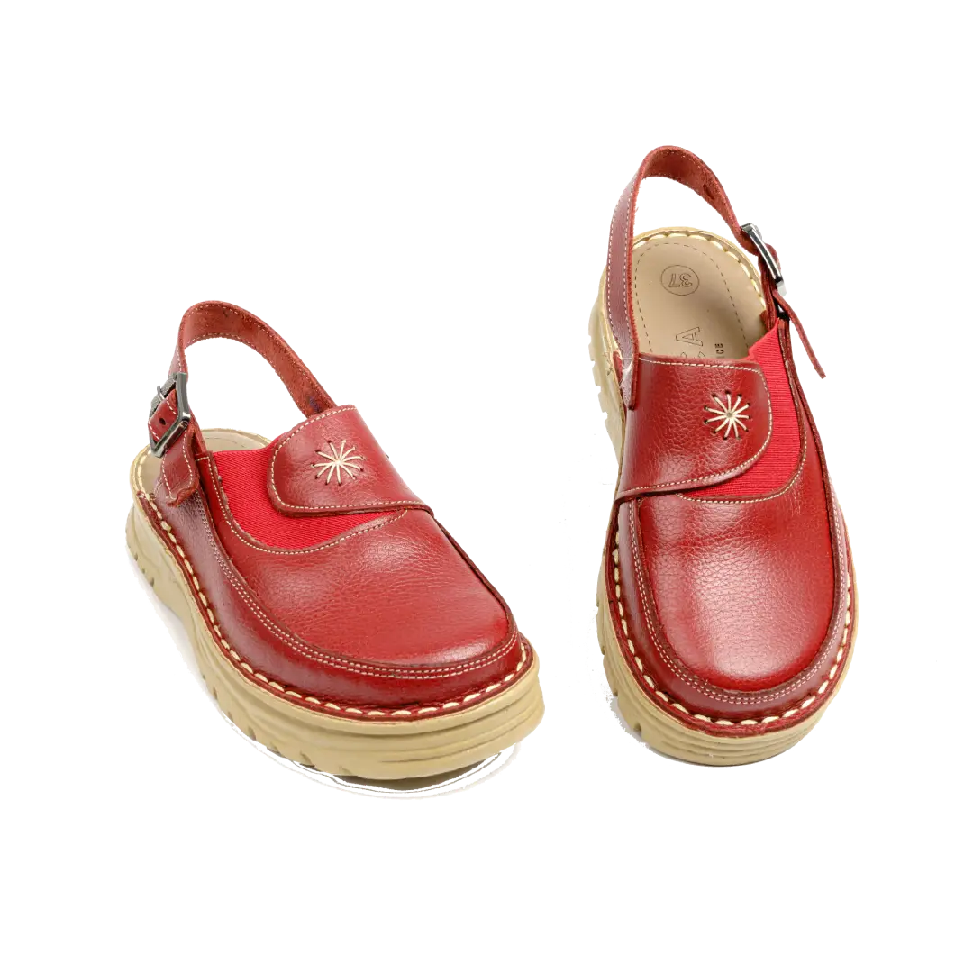 223 Women Genuine Leather Medical Clogs – Comfortable Orthopedic Walking Shoes