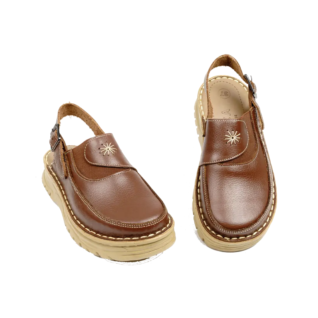223 Women Genuine Leather Medical Clogs – Comfortable Orthopedic Walking Shoes