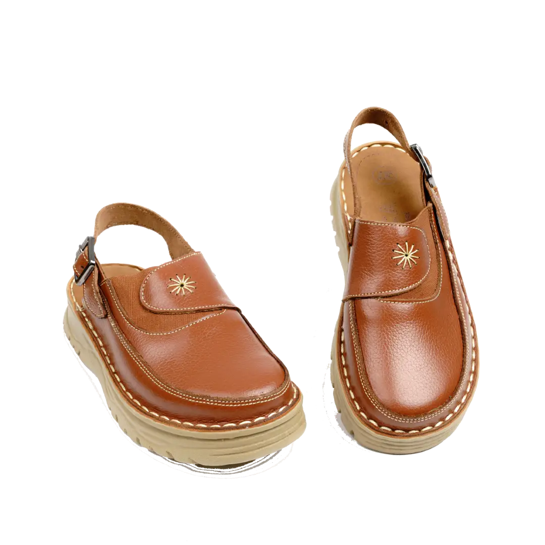 223 Women Genuine Leather Medical Clogs – Comfortable Orthopedic Walking Shoes