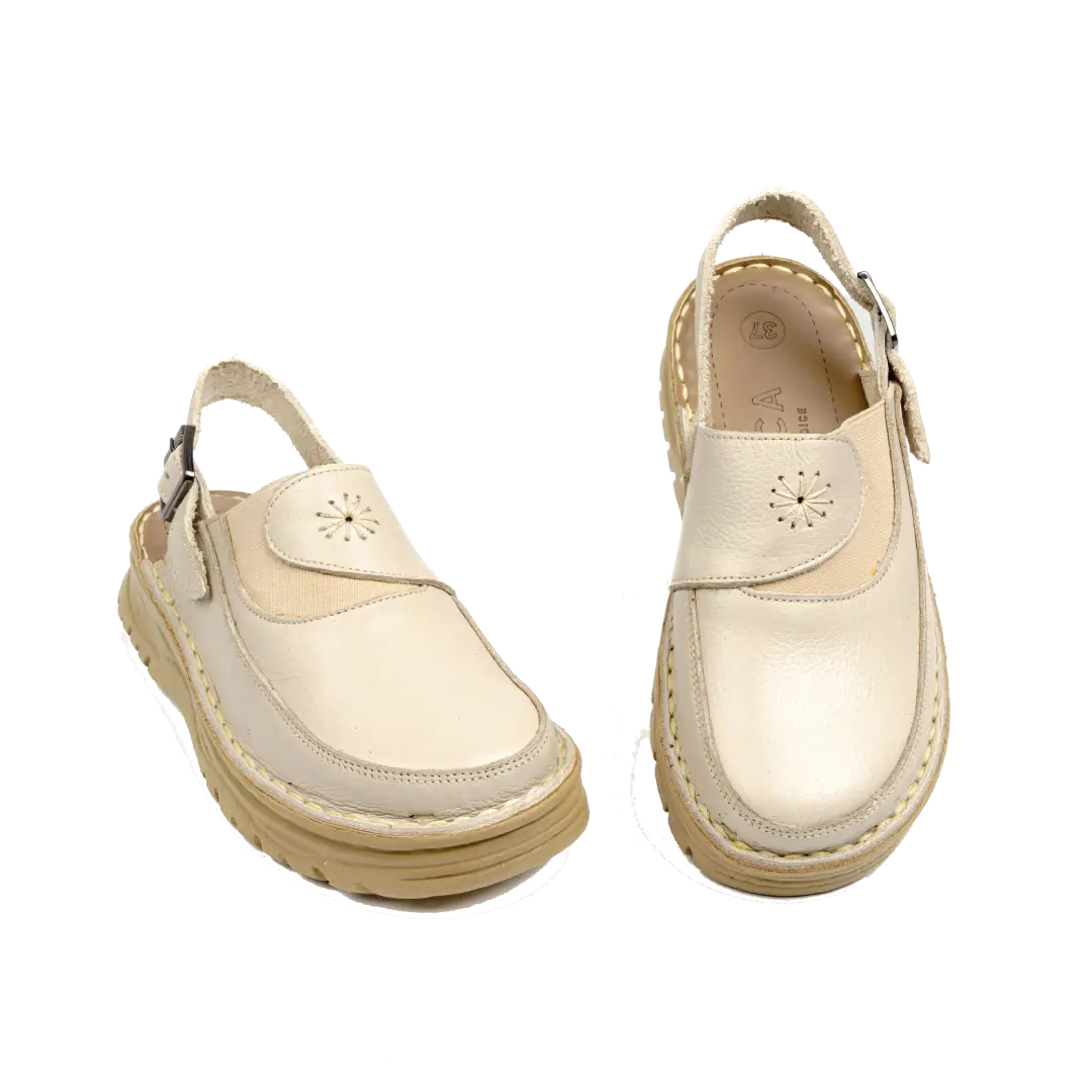 223 Women Genuine Leather Medical Clogs – Comfortable Orthopedic Walking Shoes