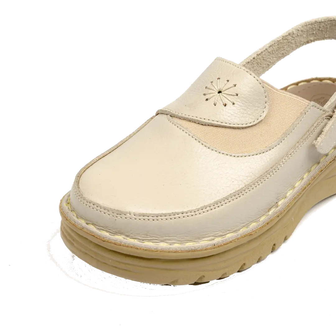 223 Women Genuine Leather Medical Clogs – Comfortable Orthopedic Walking Shoes