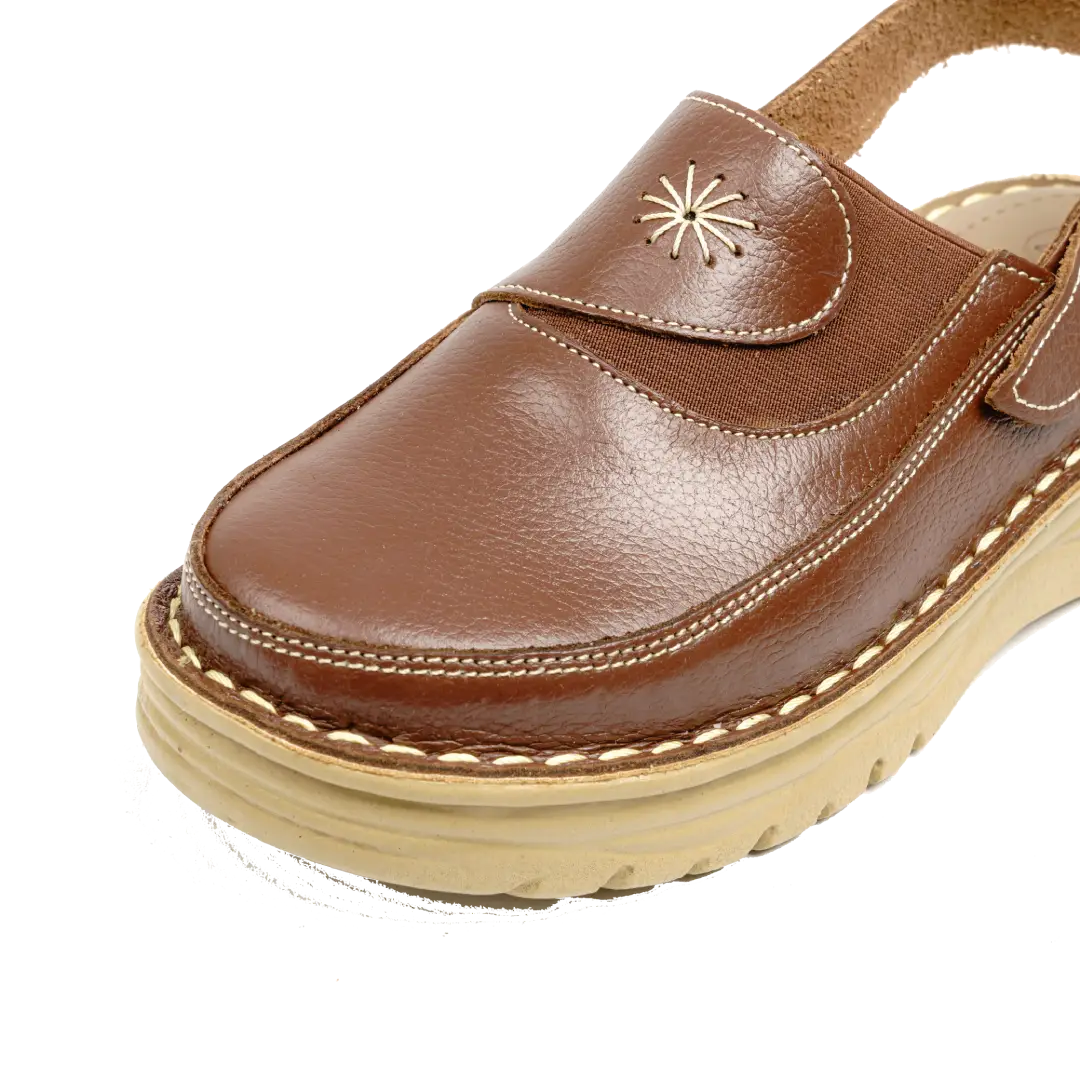 223 Women Genuine Leather Medical Clogs – Comfortable Orthopedic Walking Shoes