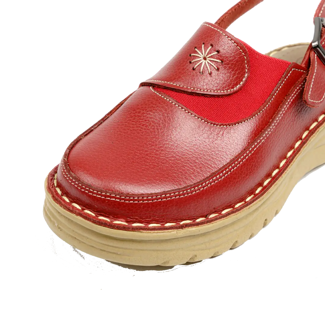 223 Women Genuine Leather Medical Clogs – Comfortable Orthopedic Walking Shoes