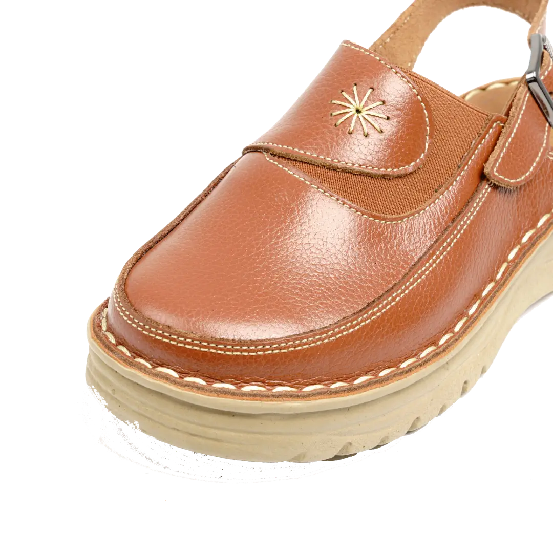223 Women Genuine Leather Medical Clogs – Comfortable Orthopedic Walking Shoes