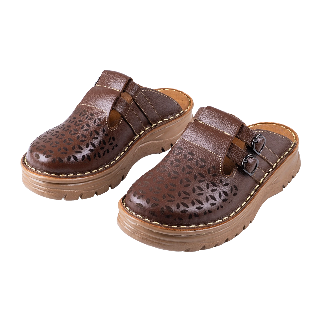 206 Women Genuine Leather Medical Clogs – Comfortable Orthopedic Walking Shoes