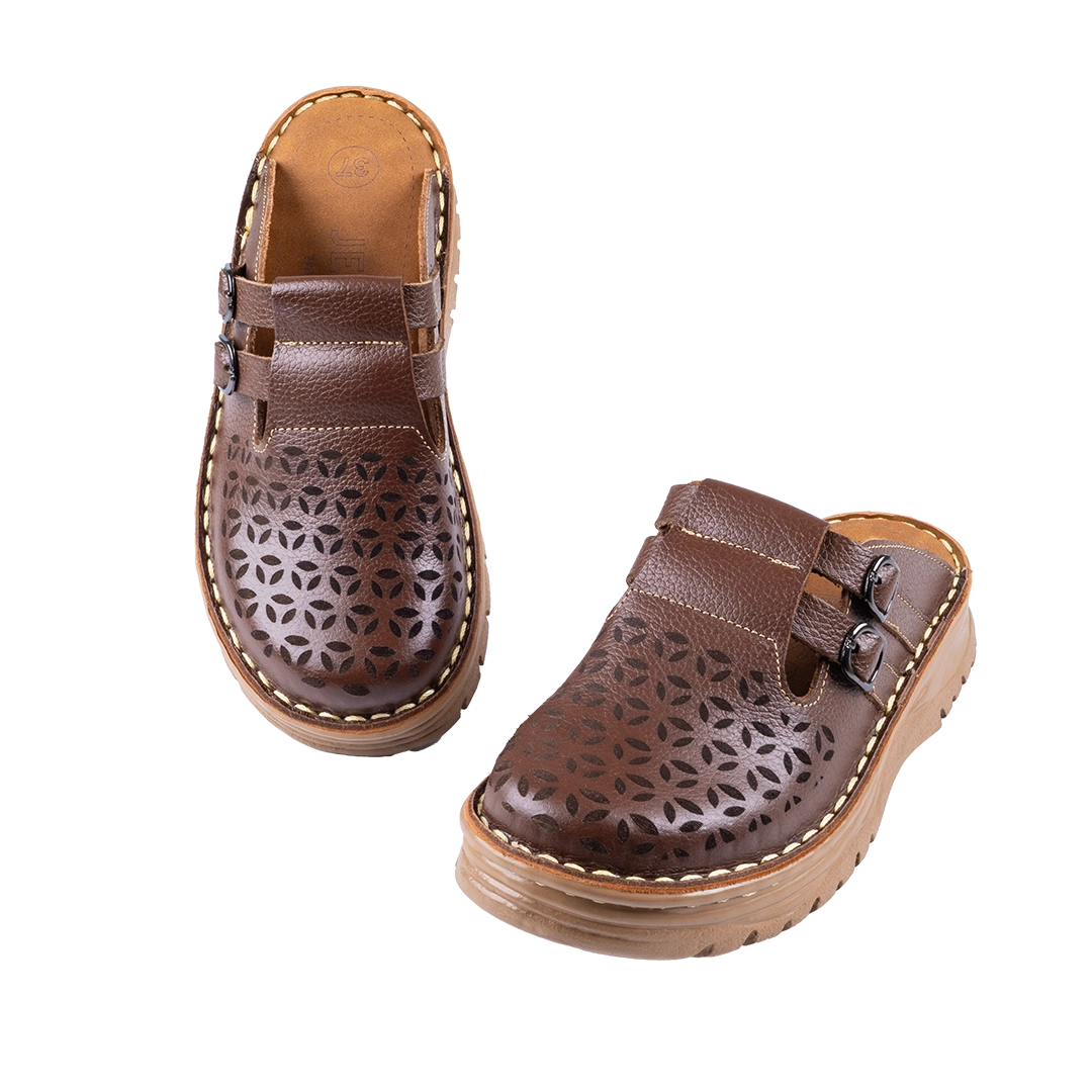 206 Women Genuine Leather Medical Clogs – Comfortable Orthopedic Walking Shoes