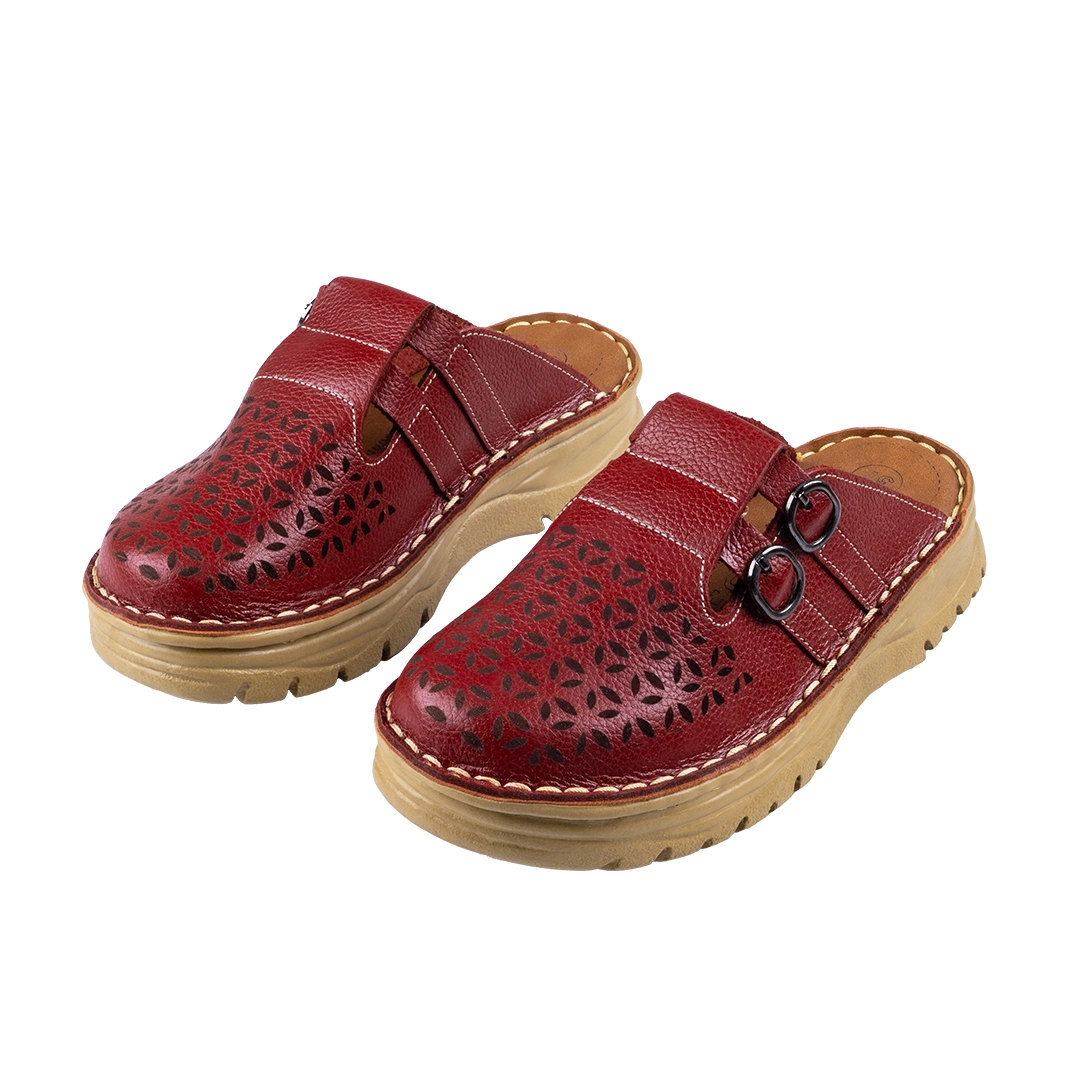 206 Women Genuine Leather Medical Clogs – Comfortable Orthopedic Walking Shoes