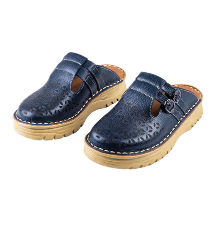 سابو حريمي جلد طبيعي مريح للمشي موديل 206 – شوز طبي بمقاسات واسعة 