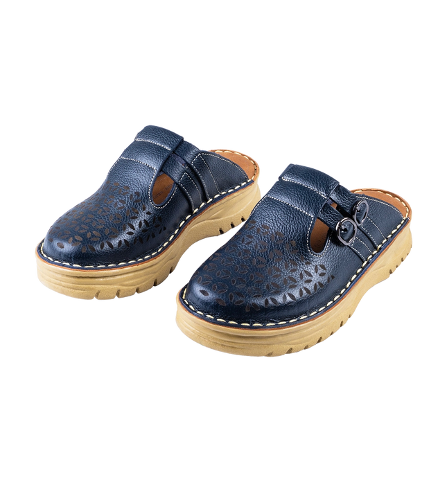 سابو حريمي جلد طبيعي مريح للمشي موديل 206 – شوز طبي بمقاسات واسعة 