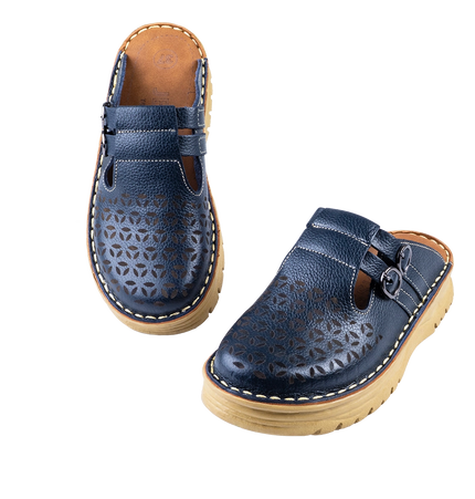 سابو حريمي جلد طبيعي مريح للمشي موديل 206 – شوز طبي بمقاسات واسعة 