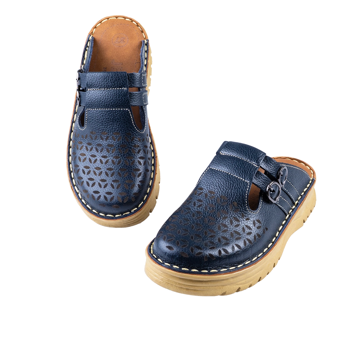 206 Women Genuine Leather Medical Clogs – Comfortable Orthopedic Walking Shoes