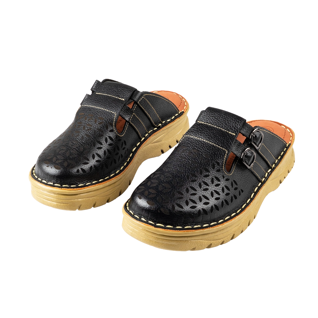 206 Women Genuine Leather Medical Clogs – Comfortable Orthopedic Walking Shoes