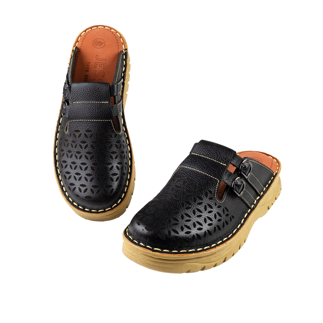 206 Women Genuine Leather Medical Clogs – Comfortable Orthopedic Walking Shoes