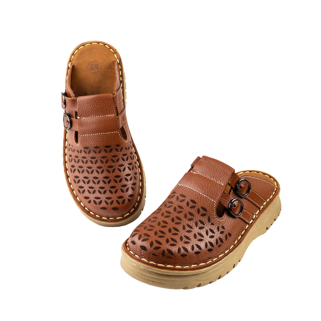 206 Women Genuine Leather Medical Clogs – Comfortable Orthopedic Walking Shoes