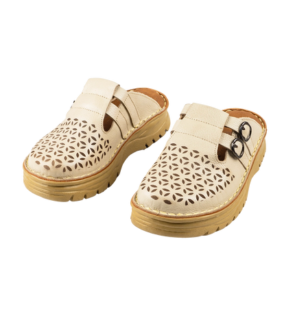 سابو حريمي جلد طبيعي مريح للمشي موديل 206 – شوز طبي بمقاسات واسعة 