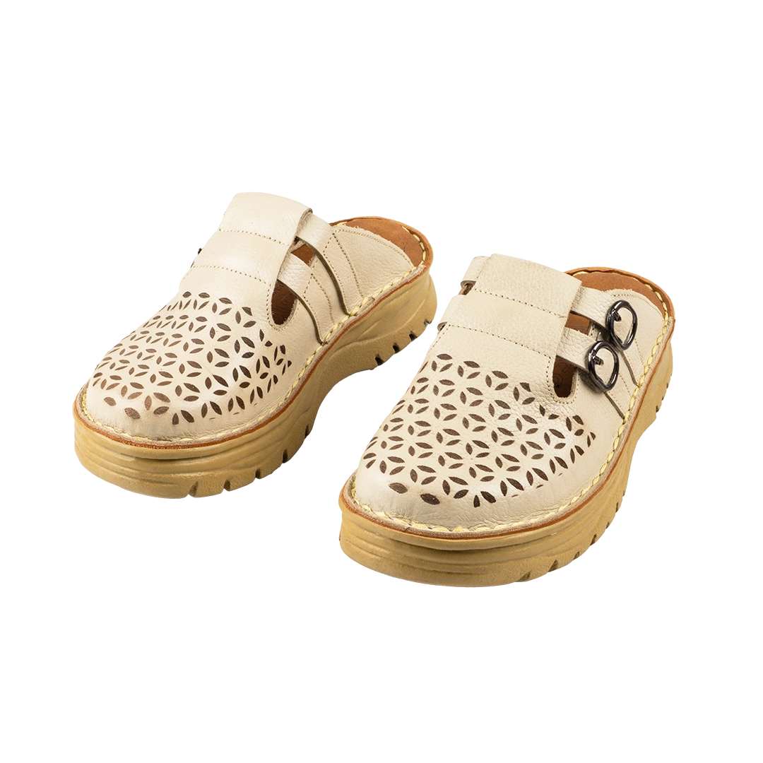 206 Women Genuine Leather Medical Clogs – Comfortable Orthopedic Walking Shoes