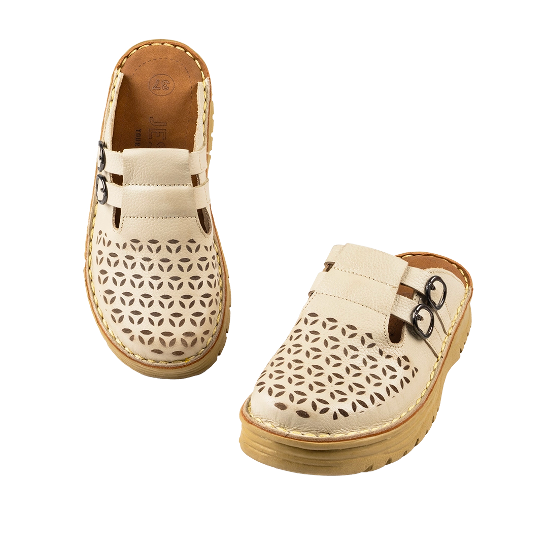 206 Women Genuine Leather Medical Clogs – Comfortable Orthopedic Walking Shoes