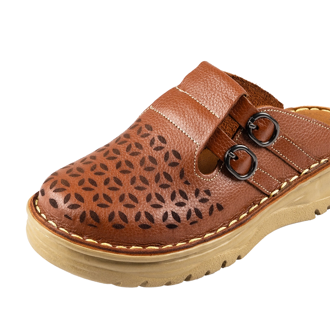 206 Women Genuine Leather Medical Clogs – Comfortable Orthopedic Walking Shoes