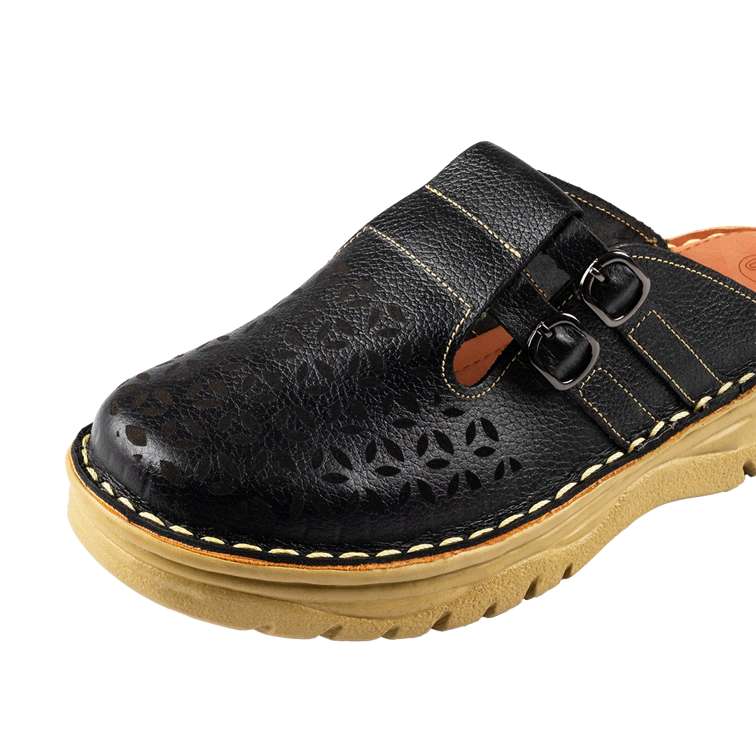 206 Women Genuine Leather Medical Clogs – Comfortable Orthopedic Walking Shoes