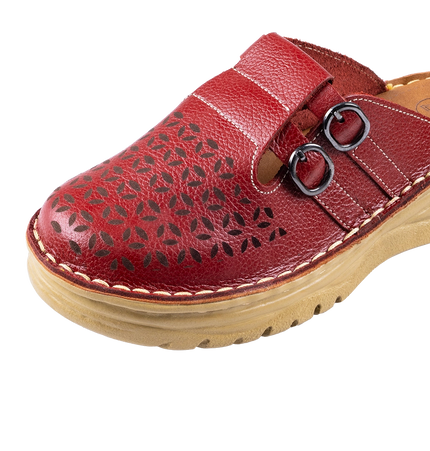 سابو حريمي جلد طبيعي مريح للمشي موديل 206 – شوز طبي بمقاسات واسعة 