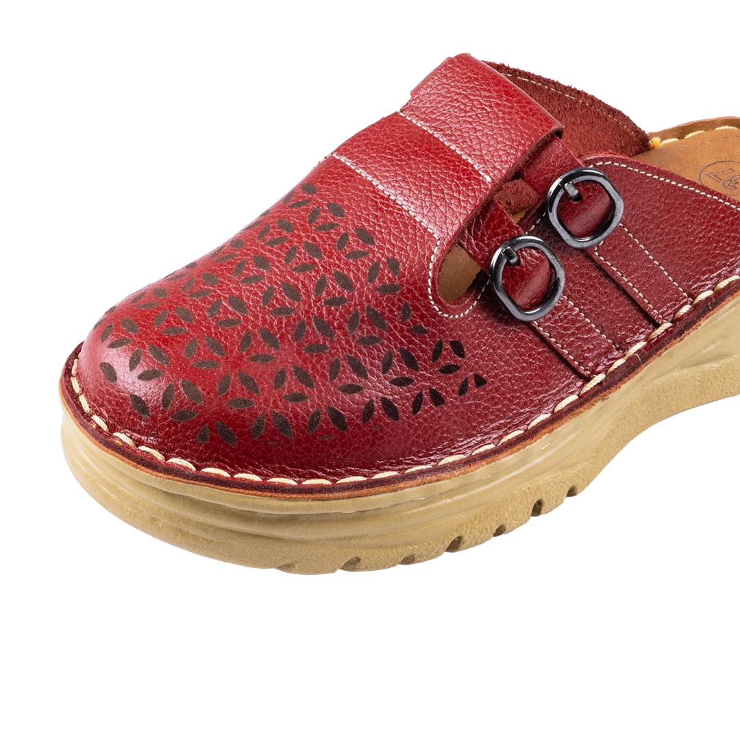 206 Women Genuine Leather Medical Clogs – Comfortable Orthopedic Walking Shoes