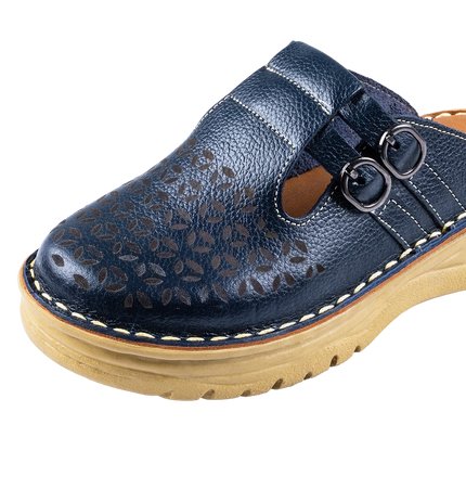 سابو حريمي جلد طبيعي مريح للمشي موديل 206 – شوز طبي بمقاسات واسعة 