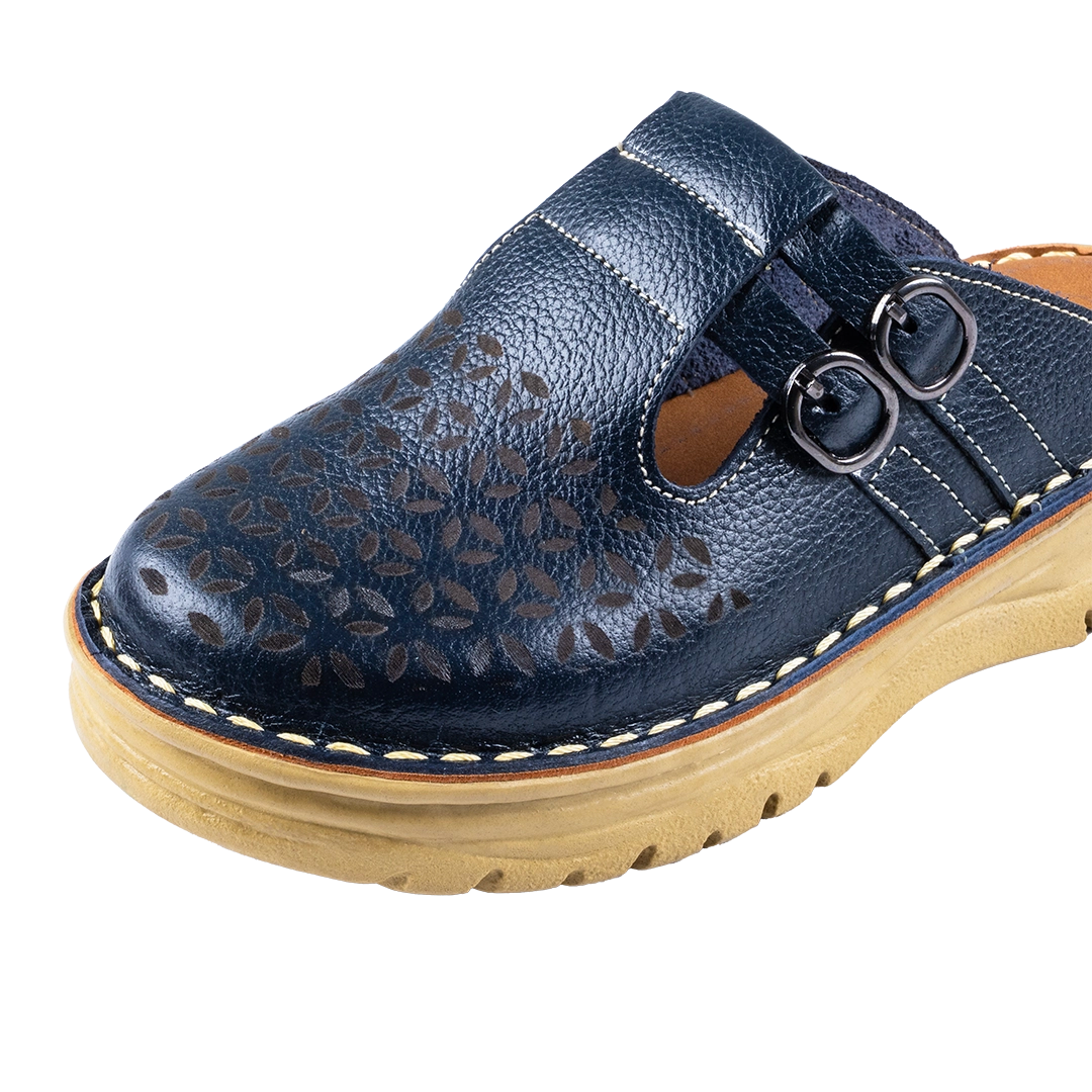 206 Women Genuine Leather Medical Clogs – Comfortable Orthopedic Walking Shoes