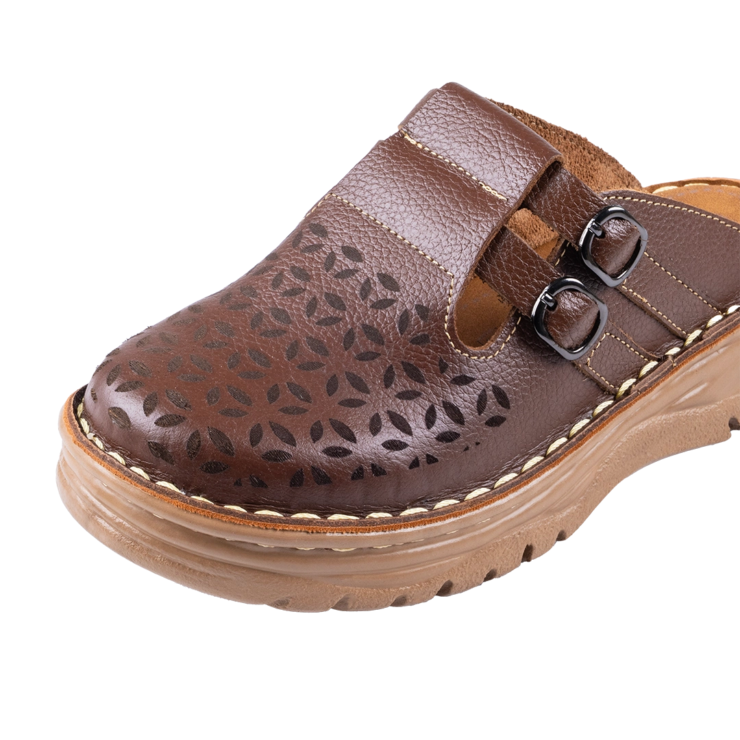 206 Women Genuine Leather Medical Clogs – Comfortable Orthopedic Walking Shoes