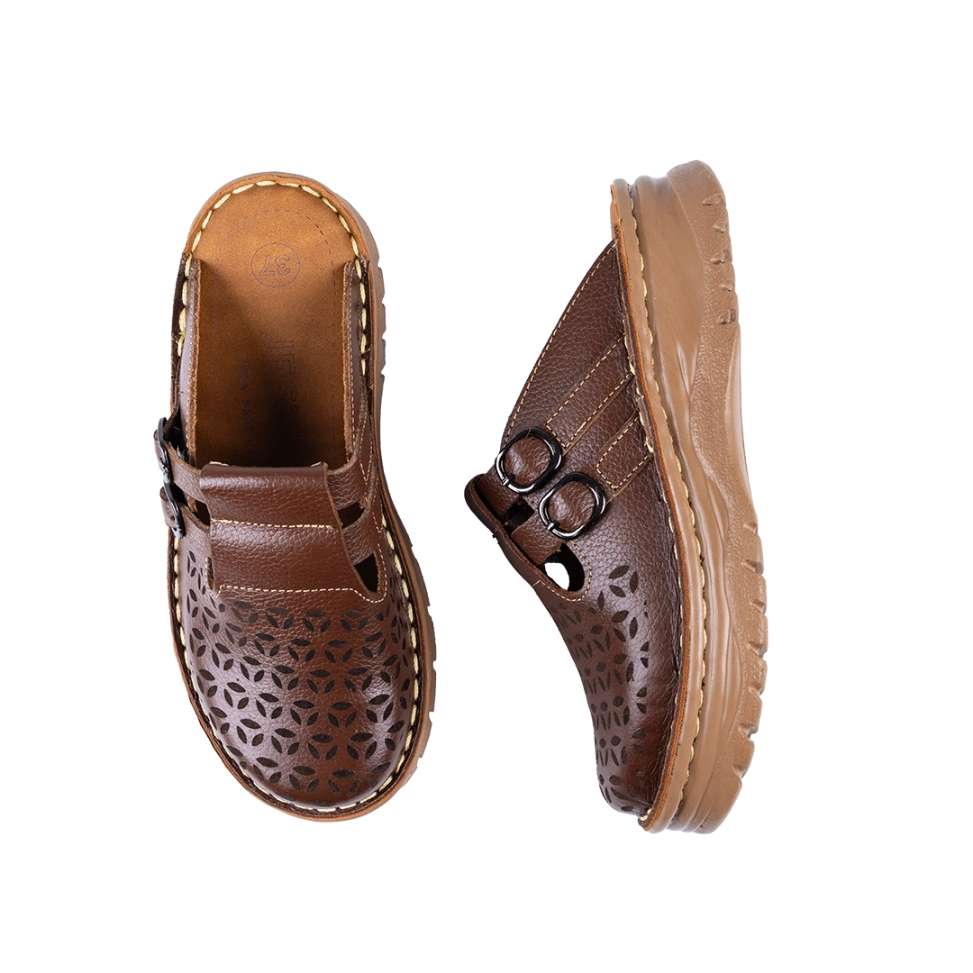 206 Women Genuine Leather Medical Clogs – Comfortable Orthopedic Walking Shoes