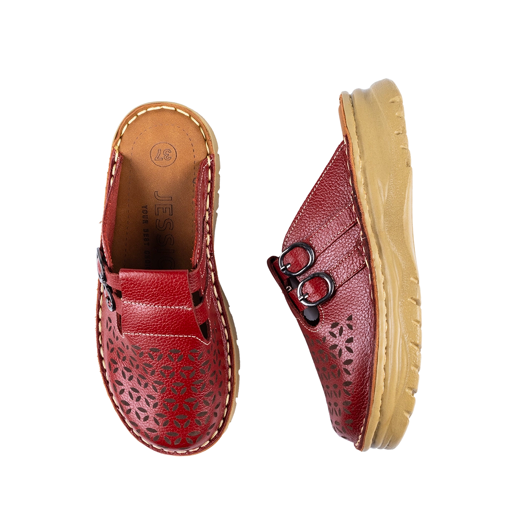 206 Women Genuine Leather Medical Clogs – Comfortable Orthopedic Walking Shoes