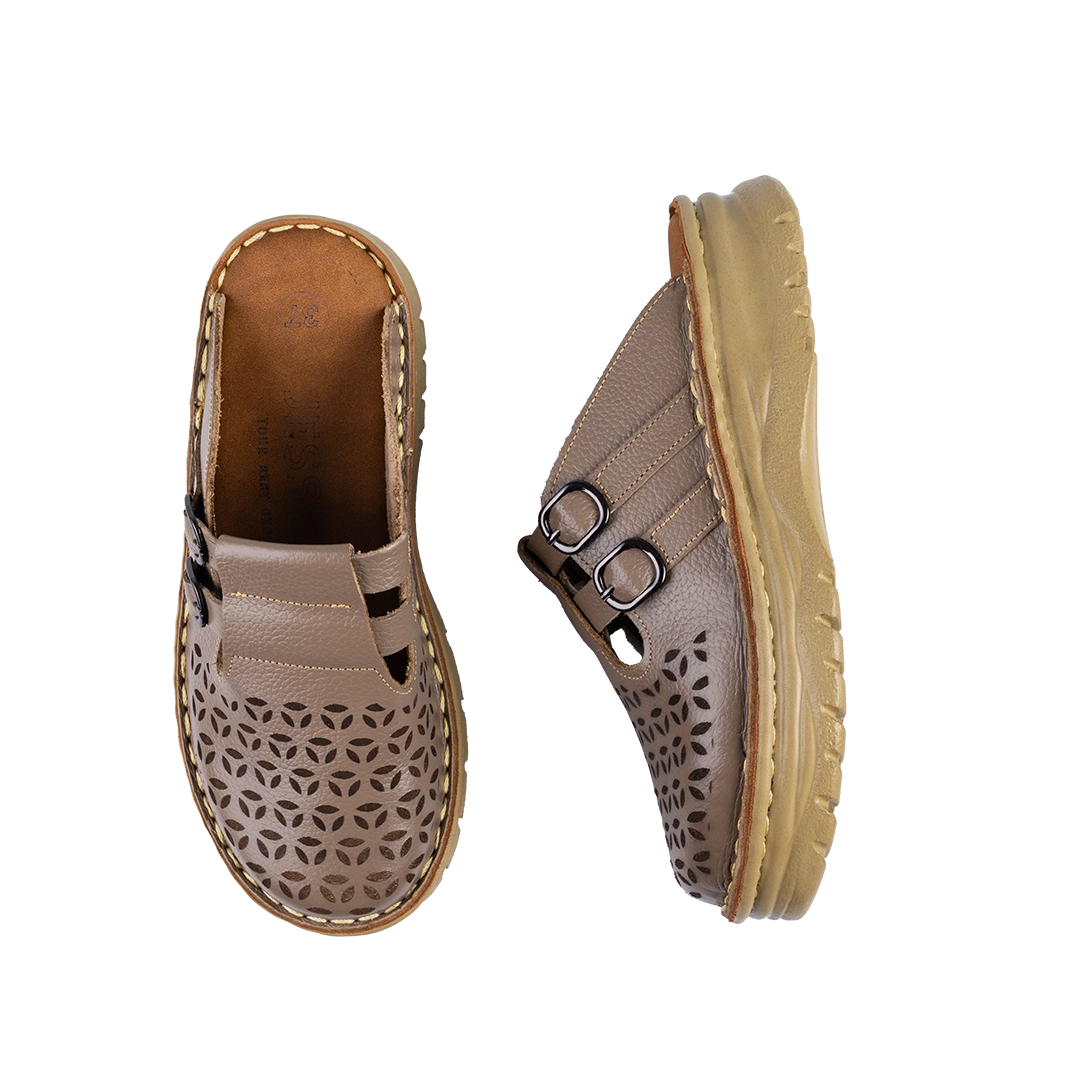 206 Women Genuine Leather Medical Clogs – Comfortable Orthopedic Walking Shoes