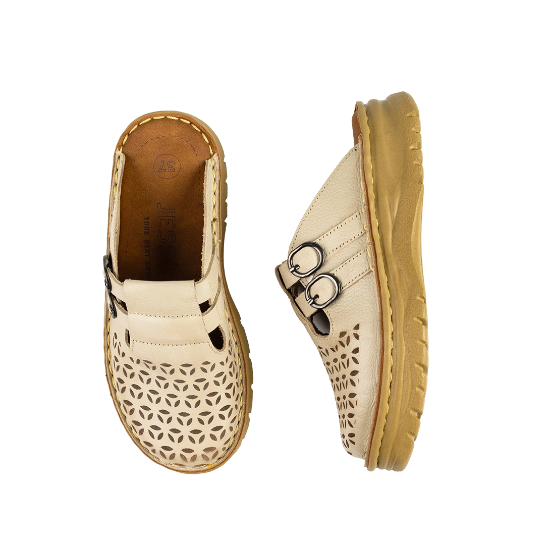 206 Women Genuine Leather Medical Clogs – Comfortable Orthopedic Walking Shoes