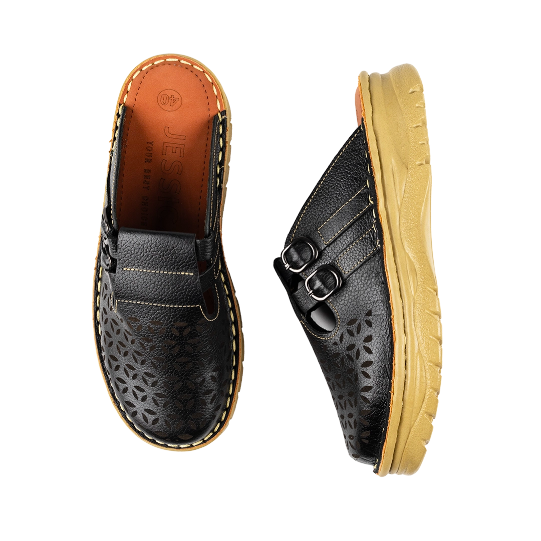 206 Women Genuine Leather Medical Clogs – Comfortable Orthopedic Walking Shoes